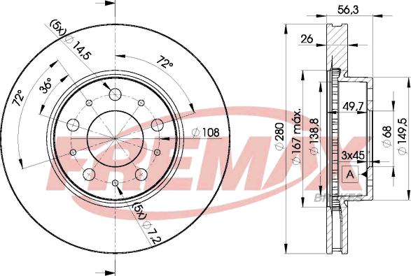 FREMAX BD-6567 - Тормозной диск avtokuzovplus.com.ua