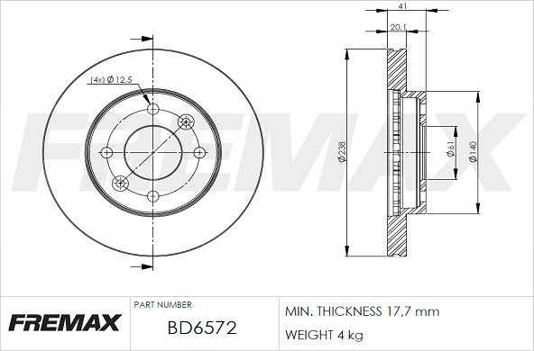 FREMAX BD-6572 - Гальмівний диск autocars.com.ua