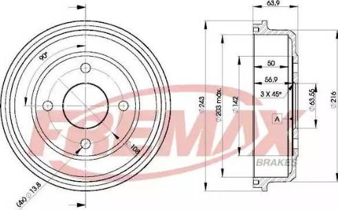 FREMAX BD-6632 - Гальмівний барабан autocars.com.ua