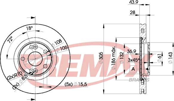 FREMAX BD-6673 - Гальмівний диск autocars.com.ua