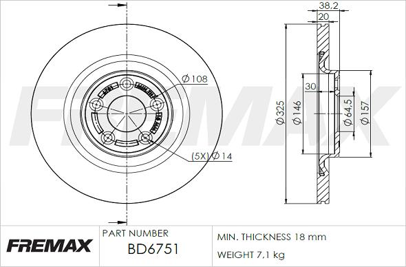 FREMAX BD-6751 - Гальмівний диск autocars.com.ua