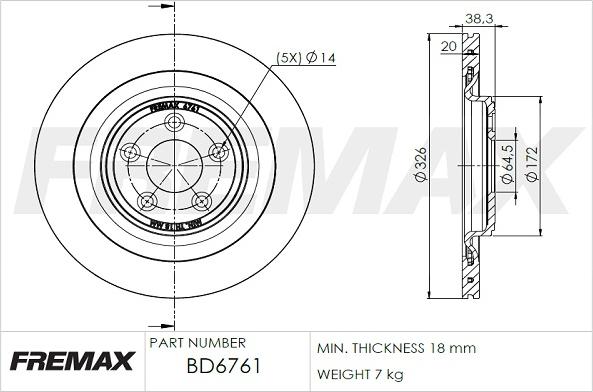 FREMAX BD-6761 - Гальмівний диск autocars.com.ua