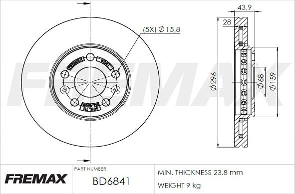 FREMAX BD-6841 - Гальмівний диск autocars.com.ua