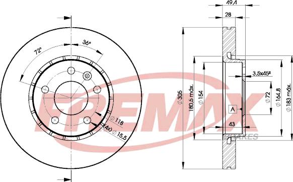 FREMAX BD-6845 - Тормозной диск avtokuzovplus.com.ua