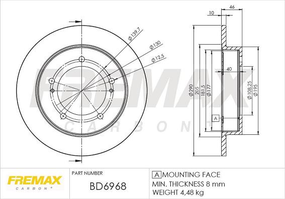 FREMAX BD-6968 - Тормозной диск avtokuzovplus.com.ua