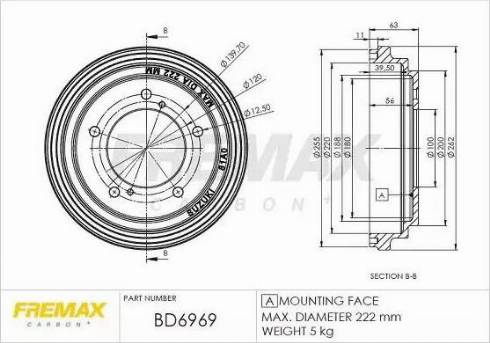 FREMAX BD-6969 - Гальмівний барабан autocars.com.ua