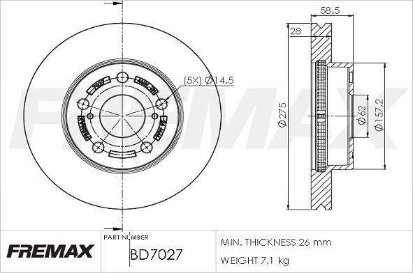 FREMAX BD-7027 - Тормозной диск autodnr.net