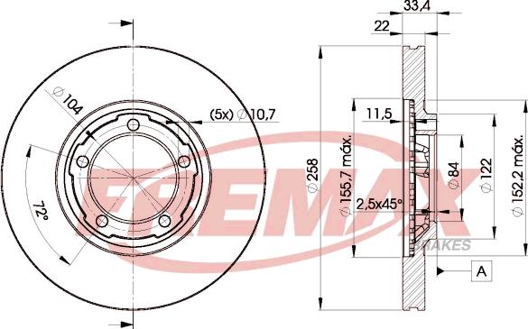 FREMAX BD-7030 - Гальмівний диск autocars.com.ua