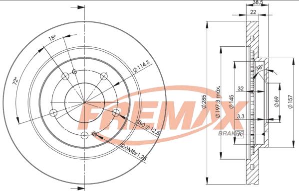 FREMAX BD-7039 - Гальмівний диск autocars.com.ua