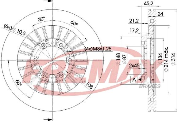 FREMAX BD-7043 - Тормозной диск avtokuzovplus.com.ua