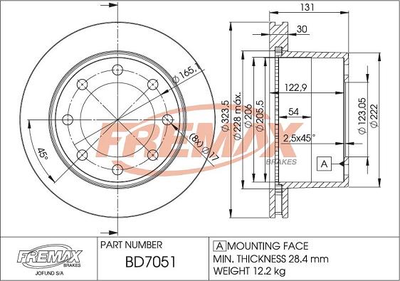 FREMAX BD-7051 - Гальмівний диск autocars.com.ua