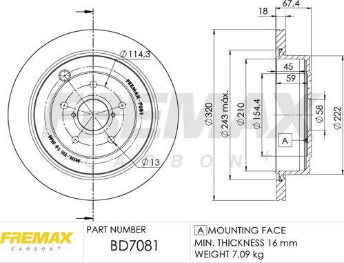 FREMAX BD-7081 - Гальмівний диск autocars.com.ua