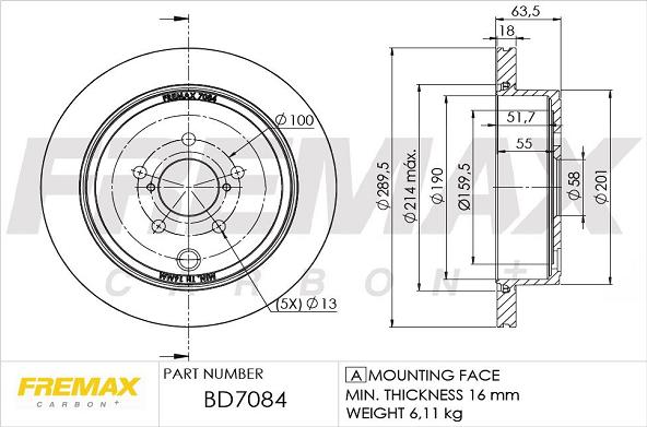 FREMAX BD-7084 - Гальмівний диск autocars.com.ua