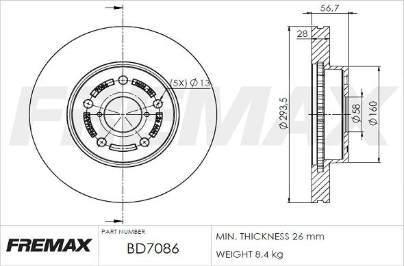 FREMAX BD-7086 - Тормозной диск avtokuzovplus.com.ua