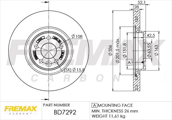 FREMAX BD-7292 - Тормозной диск avtokuzovplus.com.ua