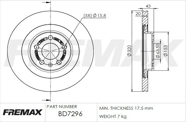 FREMAX BD-7296 - Тормозной диск avtokuzovplus.com.ua