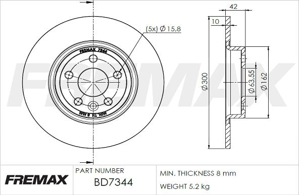 FREMAX BD-7344 - Гальмівний диск autocars.com.ua