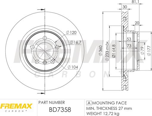 FREMAX BD-7358 - Тормозной диск avtokuzovplus.com.ua