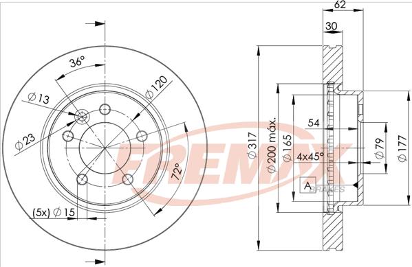 FREMAX BD-7360 - Тормозной диск avtokuzovplus.com.ua