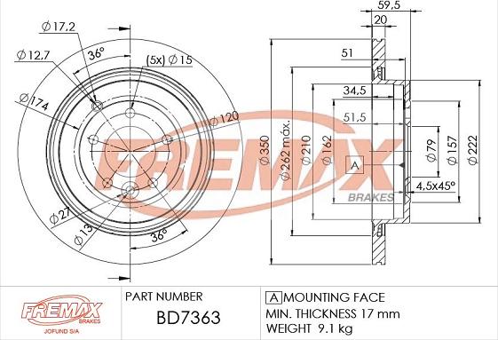 FREMAX BD-7363 - Гальмівний диск autocars.com.ua