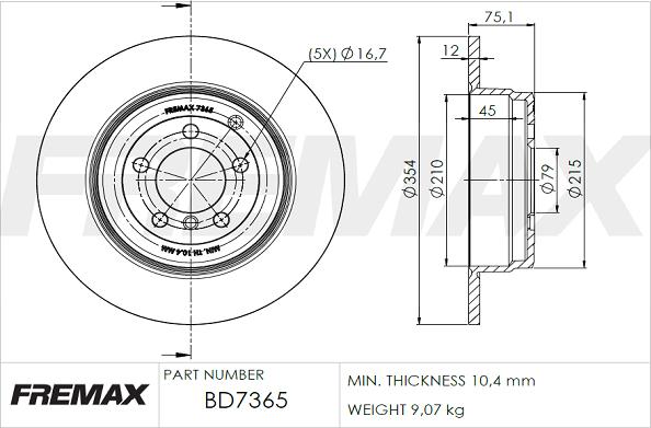 FREMAX BD-7365 - Гальмівний диск autocars.com.ua