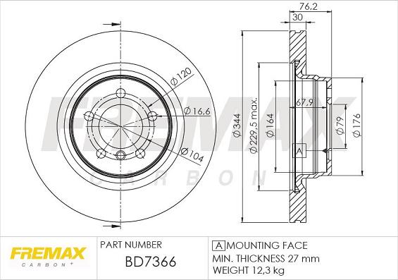 FREMAX BD-7366 - Гальмівний диск autocars.com.ua