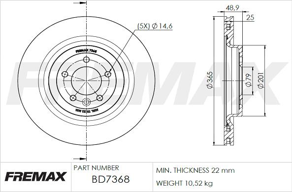 FREMAX BD-7368 - Гальмівний диск autocars.com.ua