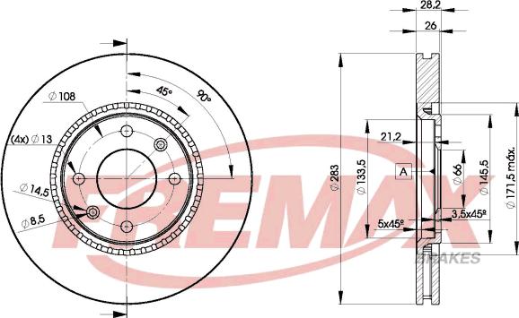 FREMAX BD-7406 - Тормозной диск avtokuzovplus.com.ua