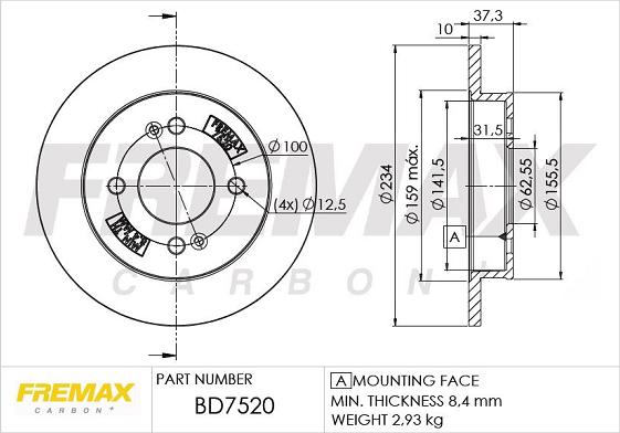 FREMAX BD-7520 - Гальмівний диск autocars.com.ua