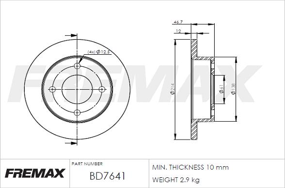 FREMAX BD-7641 - Тормозной диск avtokuzovplus.com.ua