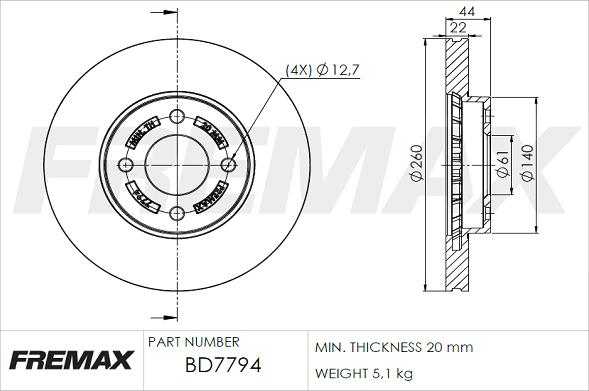 FREMAX BD-7794 - Тормозной диск autodnr.net