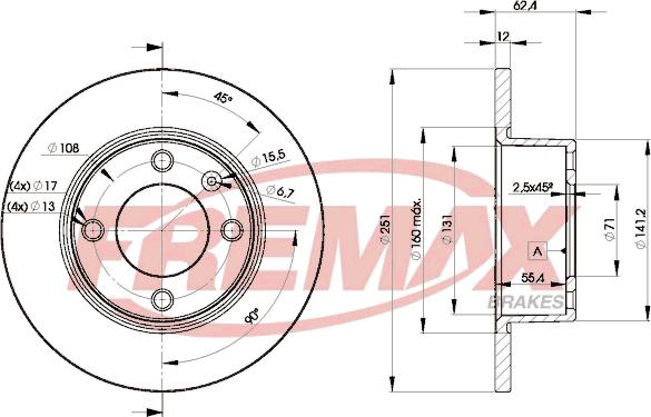 FREMAX BD-7812 - Тормозной диск avtokuzovplus.com.ua