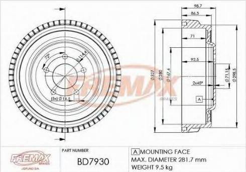 FREMAX BD-7930 - Гальмівний барабан autocars.com.ua