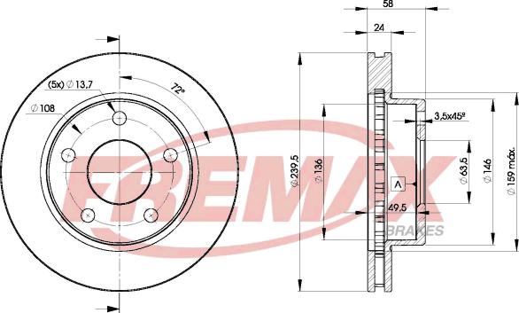 FREMAX BD-7974 - Гальмівний диск autocars.com.ua