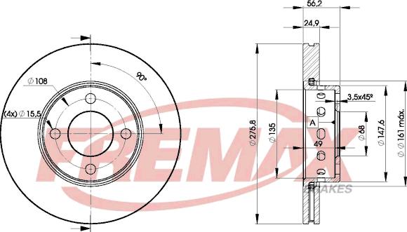 FREMAX BD-8012 - Тормозной диск avtokuzovplus.com.ua