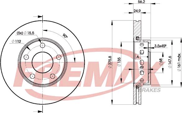 FREMAX BD-8013 - Тормозной диск avtokuzovplus.com.ua