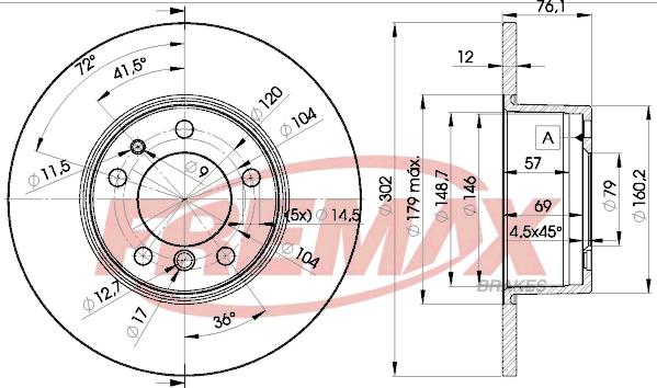 FREMAX BD-8042 - Тормозной диск avtokuzovplus.com.ua