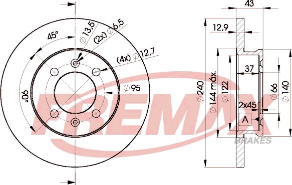 FREMAX BD-8405 - Гальмівний диск autocars.com.ua