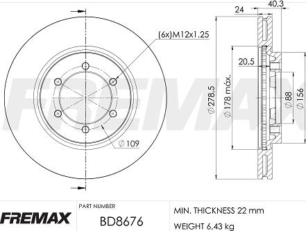 FREMAX BD-8676 - Гальмівний диск autocars.com.ua