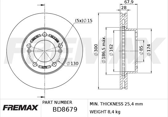 FREMAX BD-8679 - Тормозной диск avtokuzovplus.com.ua