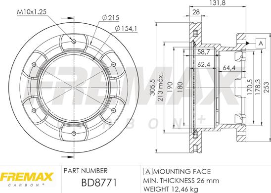 FREMAX BD-8771 - Гальмівний диск autocars.com.ua