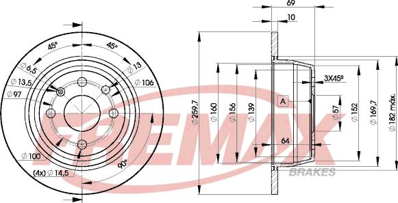 FREMAX BD-9041 - Тормозной диск avtokuzovplus.com.ua