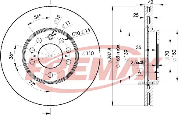 FREMAX BD-9043 - Гальмівний диск autocars.com.ua