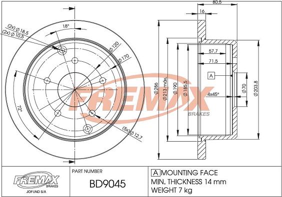 FREMAX BD-9045 - Гальмівний диск autocars.com.ua