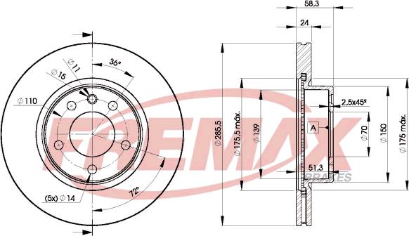 FREMAX BD-9054 - Гальмівний диск autocars.com.ua