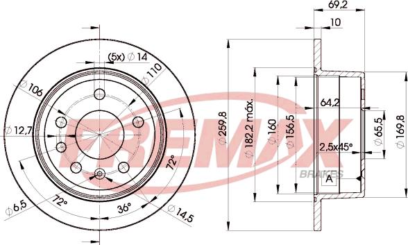 FREMAX BD-9105 - Тормозной диск avtokuzovplus.com.ua