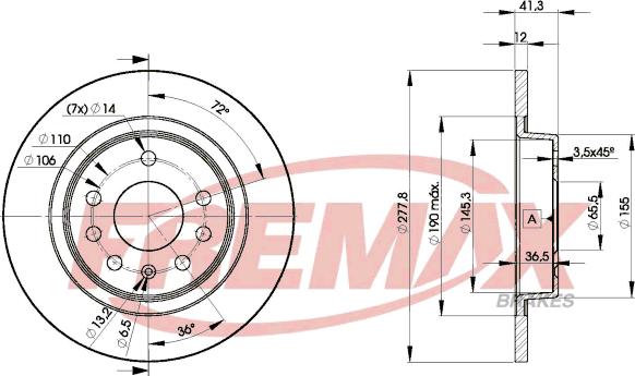 FREMAX BD-9115 - Гальмівний диск autocars.com.ua