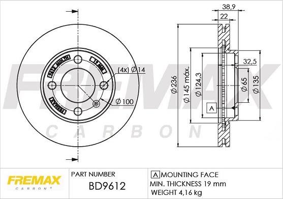 FREMAX BD-9612 - Тормозной диск avtokuzovplus.com.ua