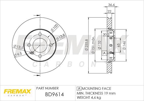 FREMAX BD-9614 - Тормозной диск avtokuzovplus.com.ua