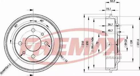 FREMAX BD-9680 - Тормозной барабан avtokuzovplus.com.ua